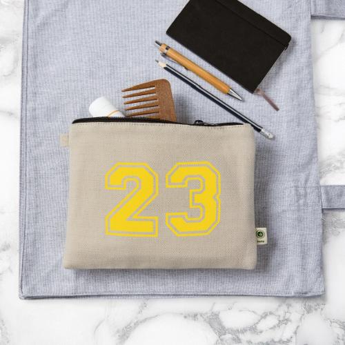 Number 23 in a classic athletic collegiate font - Hemp Carry All Pouch