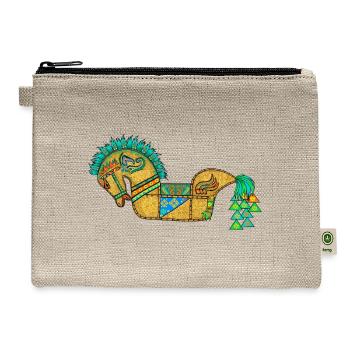 Woven Spirit Horse - Hemp Carry All Pouch - natural - Front