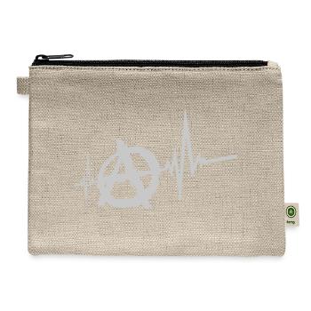 frequency anarchy symbol logo - Hemp Carry All Pouch - natural - Front