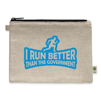 run better than government - Hemp Carry All Pouch - natural - Front