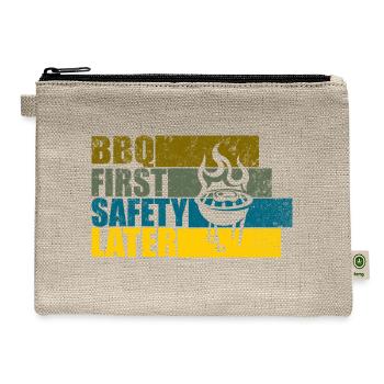 Grill Barbecue BBQ Season Meat Grillmaster Gift - Hemp Carry All Pouch - natural - Front