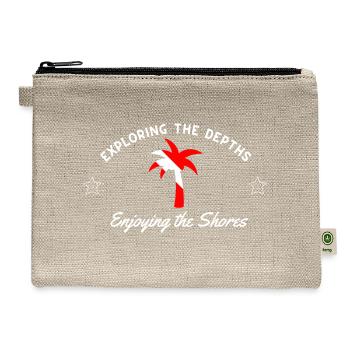 Exploring The Depths Enjoying The Shores - Hemp Carry All Pouch - natural - Front
