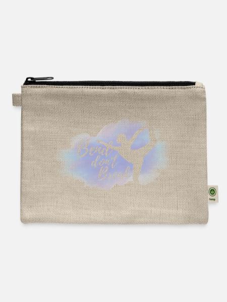 Bend Don t Break Yoga Dancer - Hemp Carry All Pouch - natural