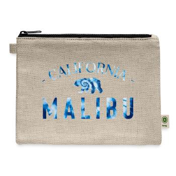 Malibu California Bicycle Club In a Tie Dye Design - Hemp Carry All Pouch - natural - Front