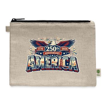 America 250th Anniversary 1776-2026 T-Shirt - Hemp Carry All Pouch - natural - Front