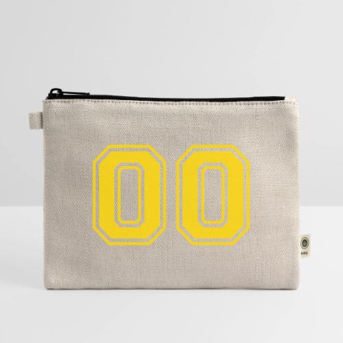 Number 00 in a classic athletic collegiate font - Hemp Carry All Pouch