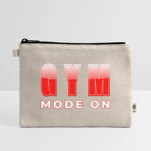 Gym Mode On Fitness Typography Design - Hemp Carry All Pouch