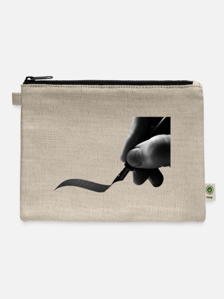 Ink Ribbon Brush Stroke - Hemp Carry All Pouch - natural