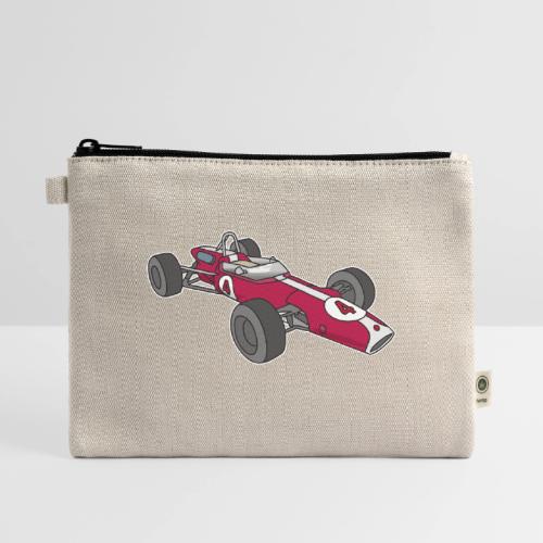 Red racing car, racecar, sportscar - Hemp Carry All Pouch