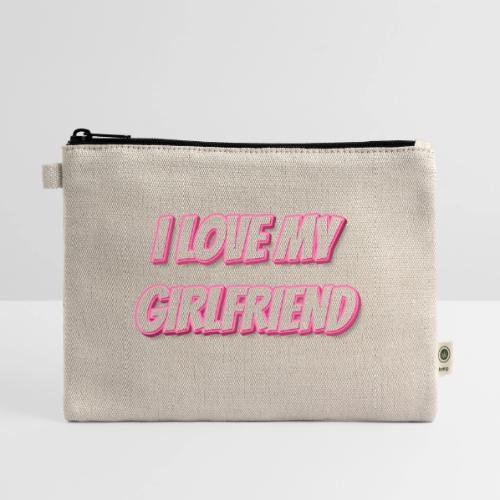 I Love My Girlfriend T-Shirt - Customizable - Hemp Carry All Pouch