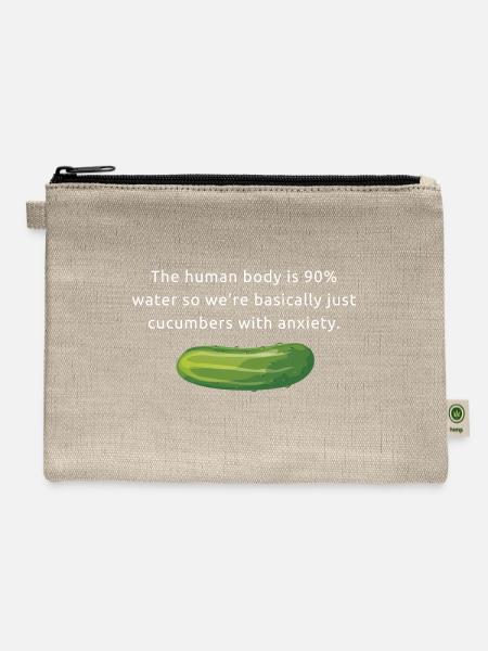 Cucumbers with anxiety - Hemp Carry All Pouch - natural