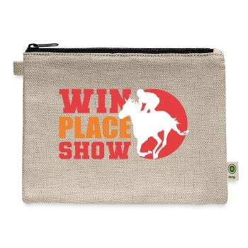 Win Place Show Equestrian Gift - Hemp Carry All Pouch - natural - Front