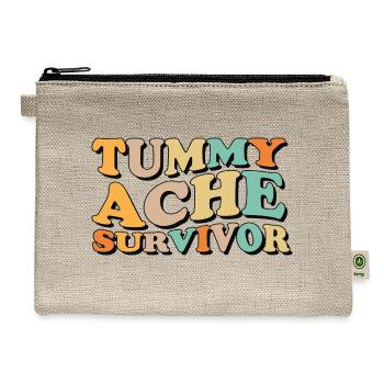 Groovy Tummy Ache Survivor - Hemp Carry All Pouch - natural - Front
