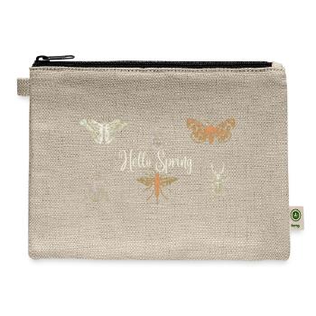 butterfly ,moth ,cottage core - Hemp Carry All Pouch - natural - Front