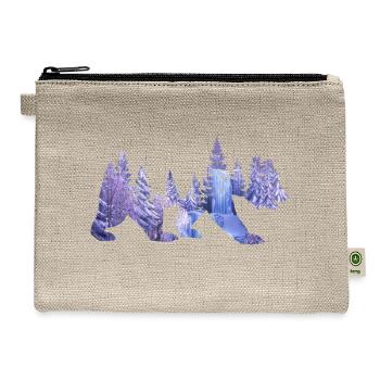 Bear Double Exposure Surreal Wildlife Animal Tee - Hemp Carry All Pouch - natural - Front