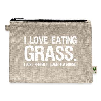 I love eating grass I just prefer it Lamb - Hemp Carry All Pouch - natural - Front