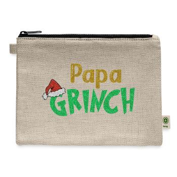 Papa Santa Christmas Papa Christmas Family - Hemp Carry All Pouch - natural - Front