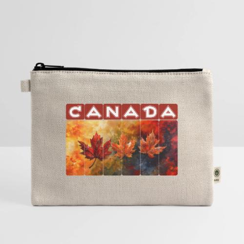 Painted Canada Leaves - Hemp Carry All Pouch