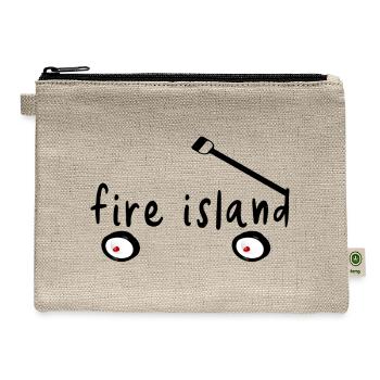 Fire Island NY wagon word summer heaven vacation  - Hemp Carry All Pouch - natural - Front