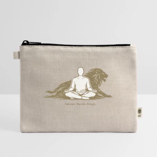 Silence Builds Kings Meditation Lion - Hemp Carry All Pouch
