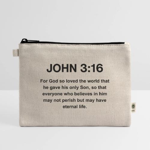 John 3:16 Christian Apparel – Bible Verse Clothing - Hemp Carry All Pouch