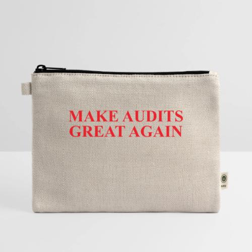 MAGA Make Audits Great Again (red text) - Hemp Carry All Pouch