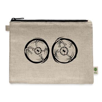 Crazy monster horror eyes - Hemp Carry All Pouch - natural - Front