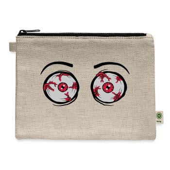 2 crazy creepy eyes - Hemp Carry All Pouch - natural - Front