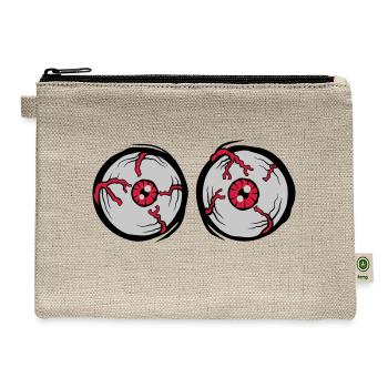 Crazy horror monster eyes - Hemp Carry All Pouch - natural - Front