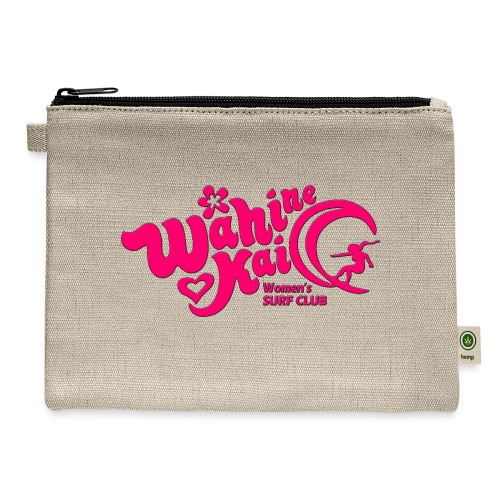 Wahine Kai Logo pink - Hemp Carry All Pouch