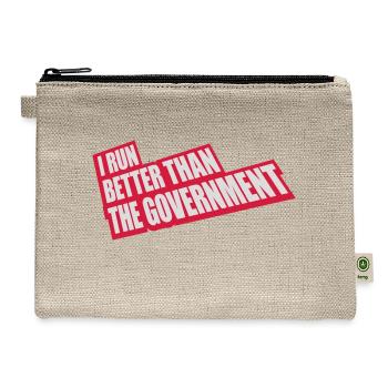 run better than government - Hemp Carry All Pouch - natural - Front