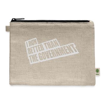 run better than government - Hemp Carry All Pouch - natural - Front