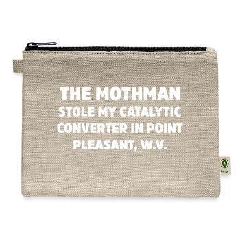 The Mothman Stole My Catalytic Converter In Point - Hemp Carry All Pouch - natural - Front