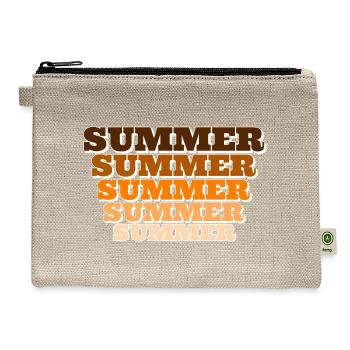 Summer Gradient Stacked Text - Hemp Carry All Pouch - natural - Front