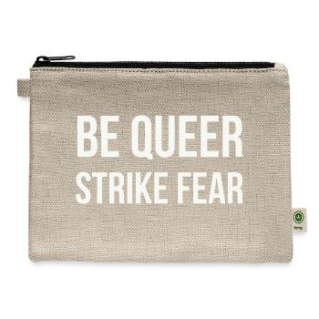 be queer strike fear - Hemp Carry All Pouch - natural - Front