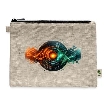 Glowing Cyber Core Waves - Hemp Carry All Pouch - natural - Front