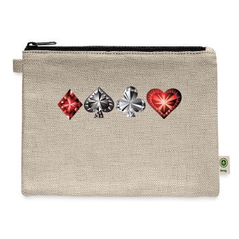 Poker - Gambling - Casino - Hemp Carry All Pouch - natural - Front