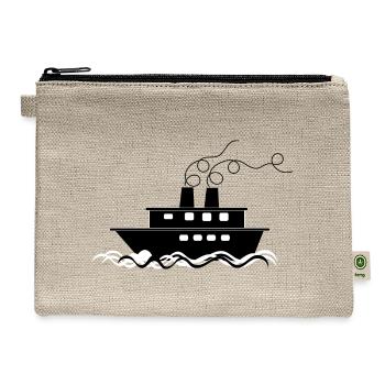 ship boat canoe sailboat submarine yacht anchor136 - Hemp Carry All Pouch - natural - Front