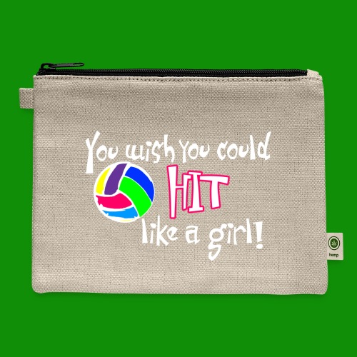 Hit Like a Girl Volleyball - Hemp Carry All Pouch
