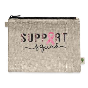Breast Cancer Support - Hemp Carry All Pouch - natural - Front
