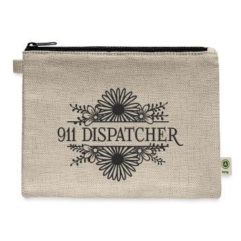 911 dispatcher, split flower frame - Hemp Carry All Pouch - natural - Front
