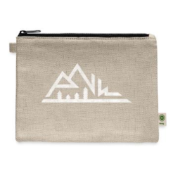 PNW Mountains Pacific Northwest Native Dark Color - Hemp Carry All Pouch - natural - Front