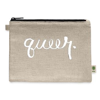 Just Plain Queer - Hemp Carry All Pouch - natural - Front