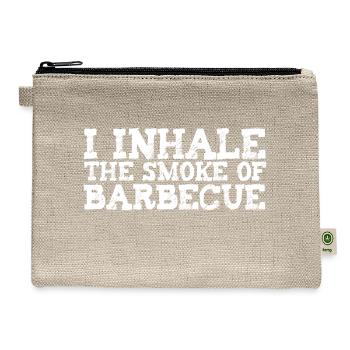 I Inhale The Smoking Meat For Bbq Grill Smoking - Hemp Carry All Pouch - natural - Front