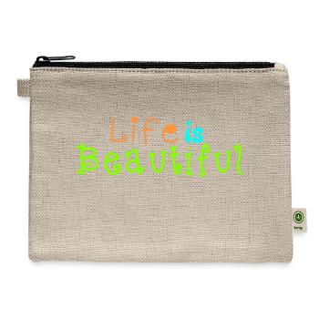 life is beautiful - Hemp Carry All Pouch - natural - Front
