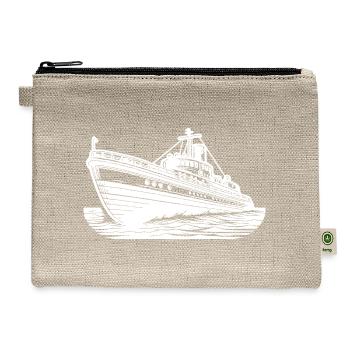 Cutaway Ocean-going Vessel Cutter Tugboat - Hemp Carry All Pouch - natural - Front