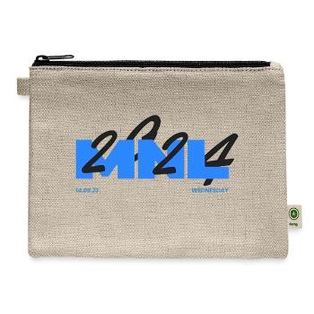 Blue Black Minimal 2024 - Hemp Carry All Pouch - natural - Front
