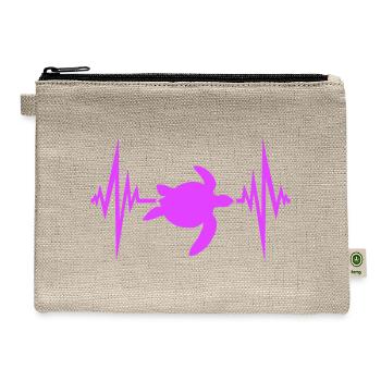 Water turtle pulse heartbeat frequency ECG Funny - Hemp Carry All Pouch - natural - Front