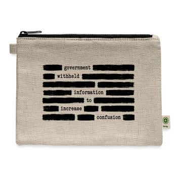 Withheld Information To Increase Confusion - Hemp Carry All Pouch - natural - Front