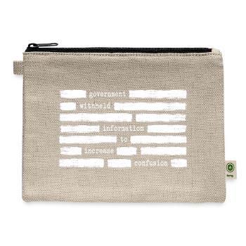 Withheld Information To Increase Confusion - Hemp Carry All Pouch - natural - Front